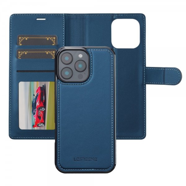 Lc.Imeeke iPhone 16 Pro Etui Avtagbart Deksel L2 Series MagSafe Blå