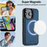 Lc.Imeeke iPhone 16 Pro Etui Avtagbart Deksel L2 Series MagSafe Blå