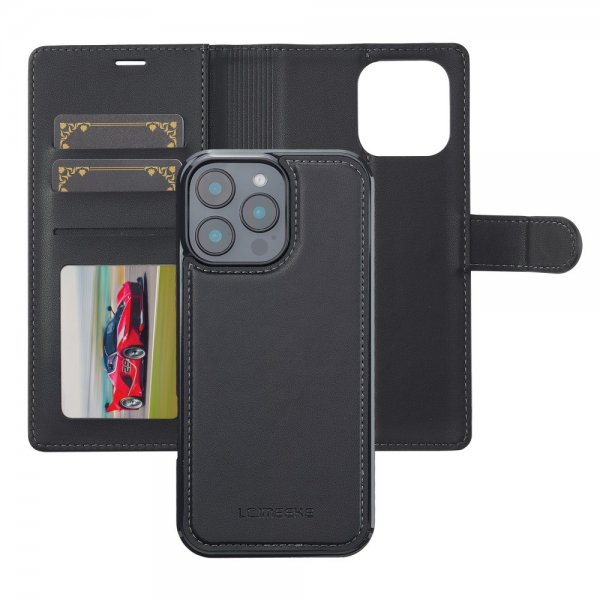 Lc.Imeeke iPhone 16 Pro Etui Avtagbart Deksel L2 Series MagSafe Svart