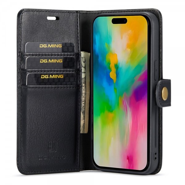 Dg.Ming iPhone 16 Pro Etui Avtagbart Deksel Svart