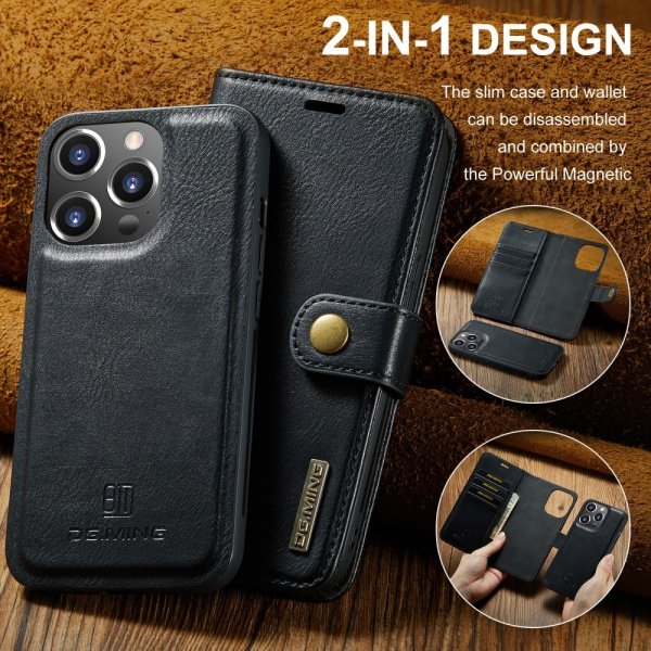 Dg.Ming iPhone 16 Pro Etui Avtagbart Deksel Svart