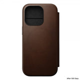 Nomad iPhone 16 Pro Etui Modern Leather Folio Brun