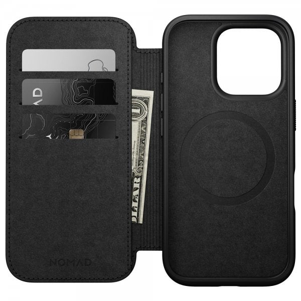 Nomad iPhone 16 Pro Etui Modern Leather Folio Brun
