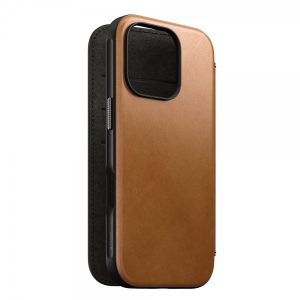 Nomad iPhone 16 Pro Etui Modern Leather Folio English Tan