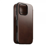 Nomad iPhone 16 Pro Etui Modern Leather Folio Horween Rustic Brown