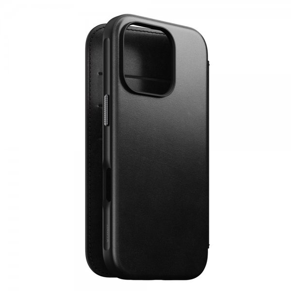 Nomad iPhone 16 Pro Etui Modern Leather Folio Horween Svart