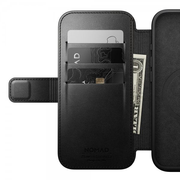 Nomad iPhone 16 Pro Etui Modern Leather Folio Horween Svart