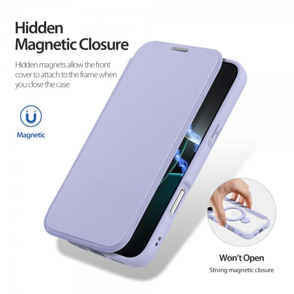 Dux Ducis iPhone 16 Pro Etui Skin X Pro Series Kickstand MagSafe Lilla