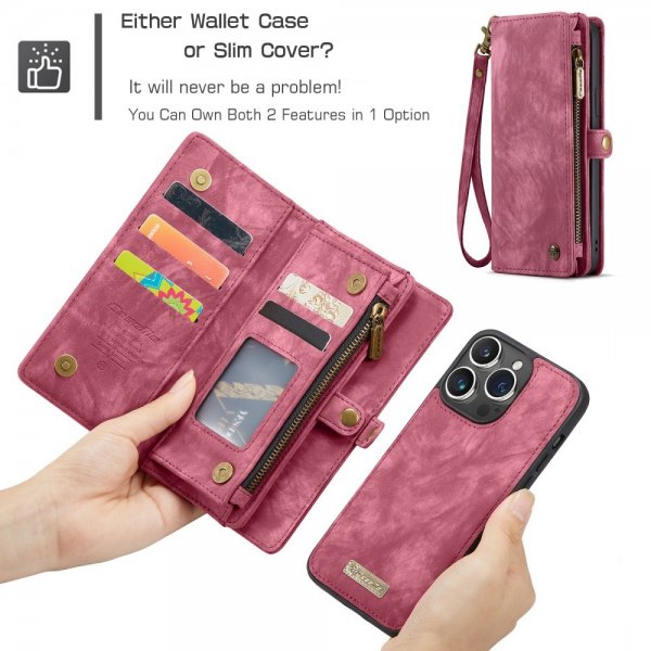 CaseMe iPhone 16 Pro Max Etui 008 Series Avtakbart Deksel Rød