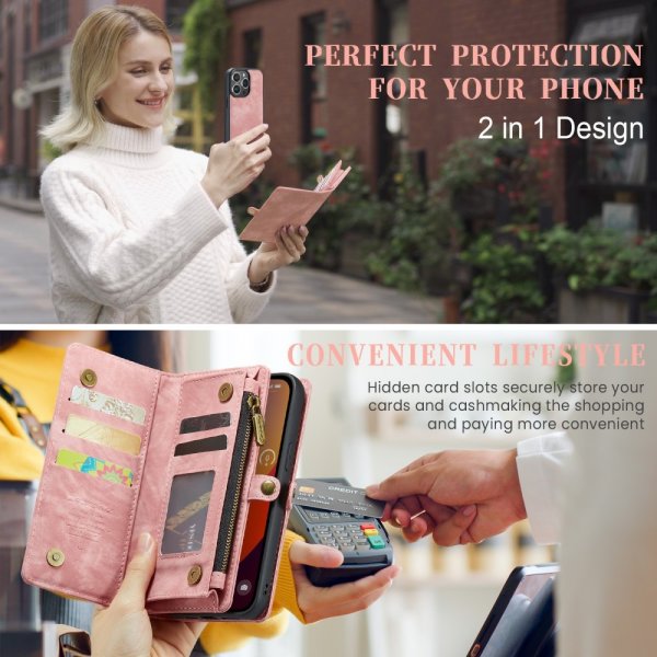 CaseMe iPhone 16 Pro Max Etui 008 Series Avtakbart Deksel Rosa