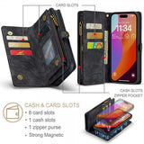 CaseMe iPhone 16 Pro Max Etui 008 Series Avtakbart Deksel Svart