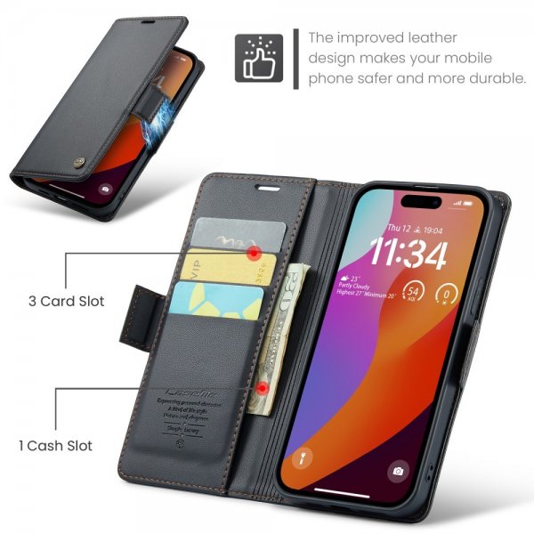 CaseMe iPhone 16 Pro Max Etui 023 Series Svart