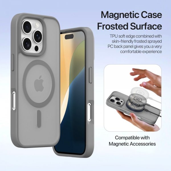 Dux Ducis iPhone 16 Pro Max Etui 2-in-1 Lawa Series MagSafe Grå