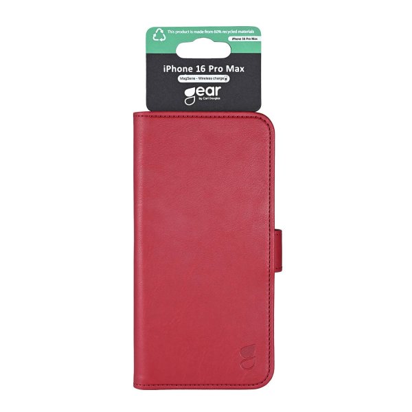 Gear iPhone 16 Pro Max Etui 3 Kortlomme  Rød