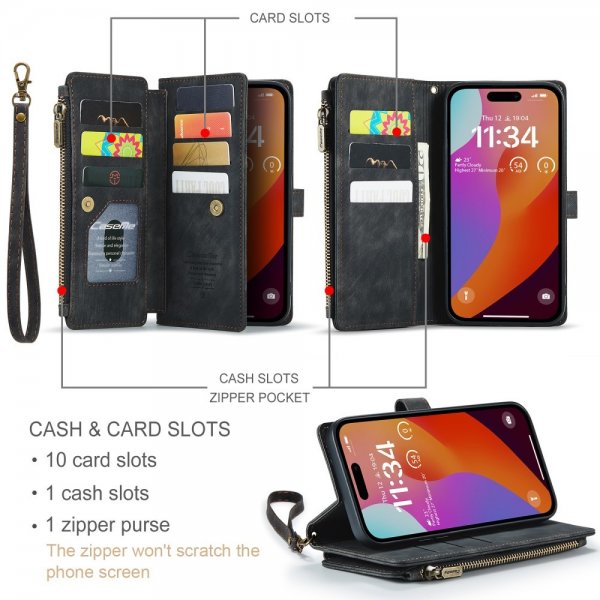 CaseMe iPhone 16 Pro Max Etui C30 Series Svart