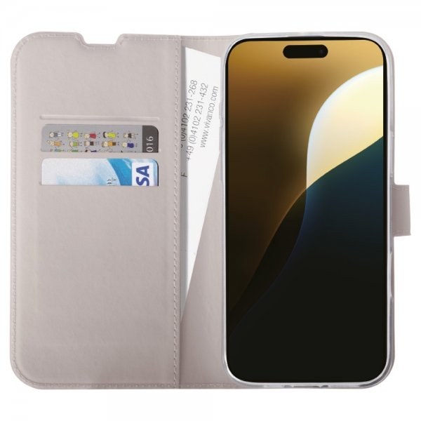 Vivanco iPhone 16 Pro Max Etui Classic Wallet Greige