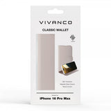Vivanco iPhone 16 Pro Max Etui Classic Wallet Greige