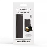 Vivanco iPhone 16 Pro Max Etui Classic Wallet Svart