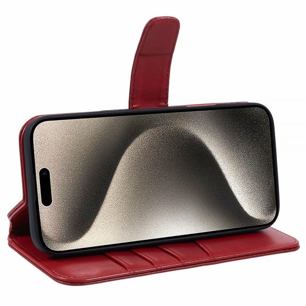 Nordic Covers iPhone 16 Pro Max Etui Essential Leather Poppy Red