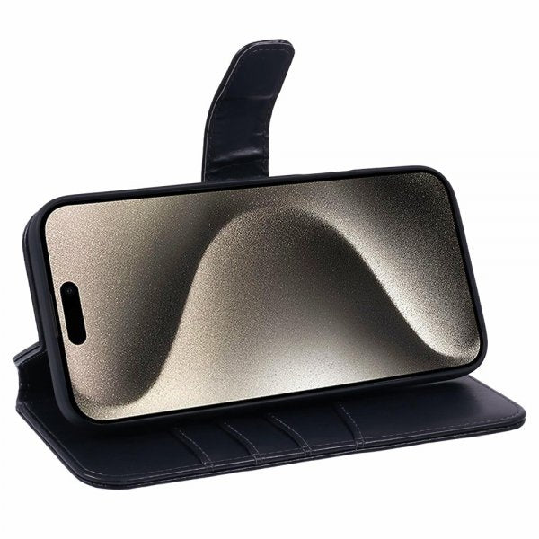 Nordic Covers iPhone 16 Pro Max Etui Essential Leather Raven Black
