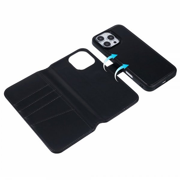 Nordic Covers iPhone 16 Pro Max Etui MagLeather Raven Black