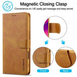 Lc.Imeeke iPhone 16 Pro Max Etui med Kortlomme stativfunksjon Lysebrun