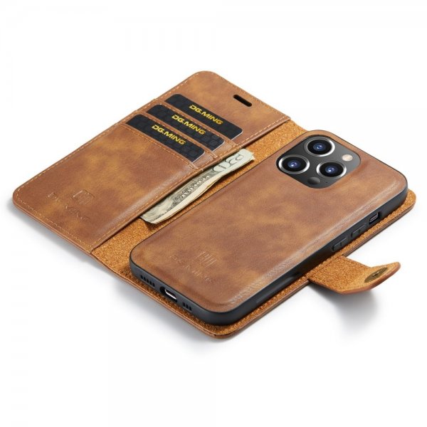 Dg.Ming iPhone 16 Pro Max Etui Avtagbart Deksel Brun