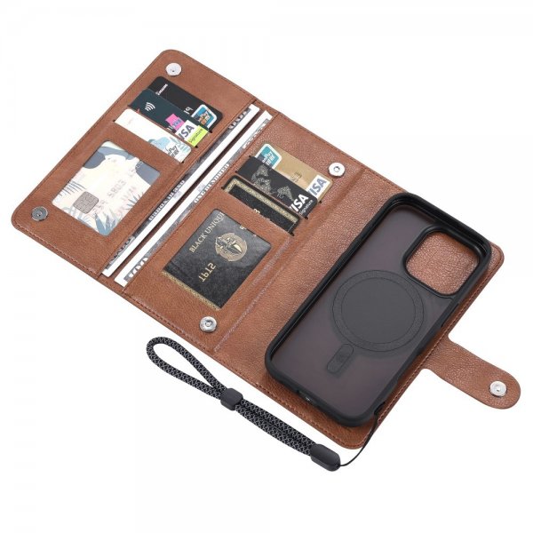 VILI iPhone 16 Pro Max Etui Avtagbart Deksel GV Series MagSafe Brun