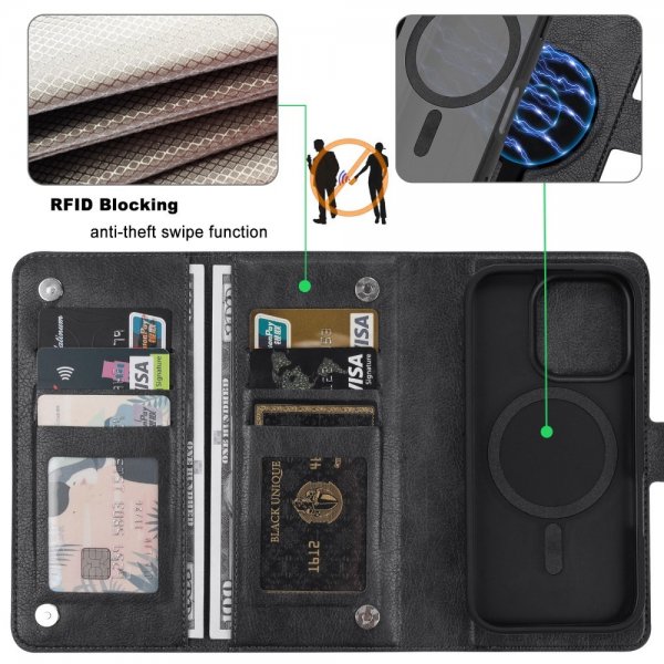 VILI iPhone 16 Pro Max Etui Avtagbart Deksel GV Series MagSafe Svart