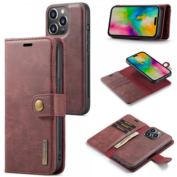 Dg.Ming iPhone 16 Pro Max Etui Avtagbart Deksel Rød