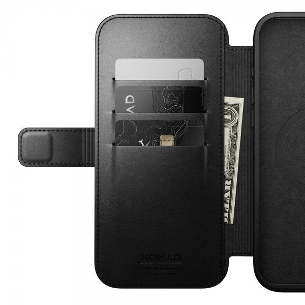 Nomad iPhone 16 Pro Max Etui Modern Leather Folio Horween Svart