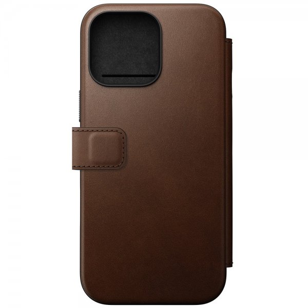 Nomad iPhone 16 Pro Max Etui Modern Leather Folio Brun