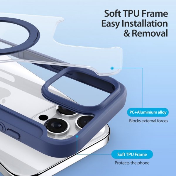 Dux Ducis iPhone 16 Pro Max Etui Skin X Pro Series Kickstand MagSafe Blå