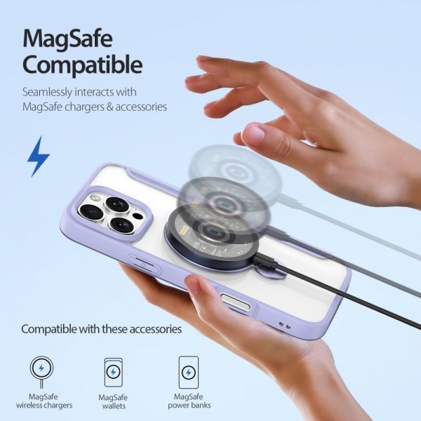 Dux Ducis iPhone 16 Pro Max Etui Skin X Pro Series Kickstand MagSafe Lilla