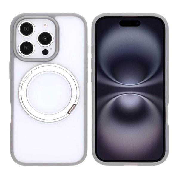 iPhone 16 Pro Max Deksel Roterbart Stativ Grå