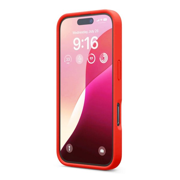 Rvelon iPhone 16 Pro Max Deksel Silikon Rød