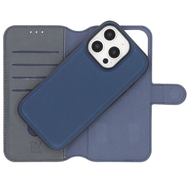 Rvelon iPhone 16 Pro Max Etui Detachable Wallet Case Blå