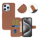 Rvelon iPhone 16 Pro Max Etui Detachable Wallet Case Brun