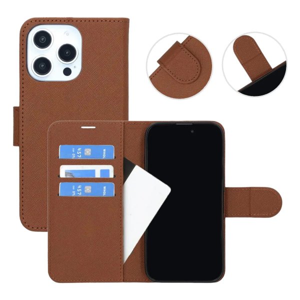 iPhone 16 Pro Max Etui med Stativ Brun