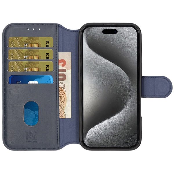 Rvelon iPhone 16 Pro Max Etui 4 Kortlomme MagSafe Blå