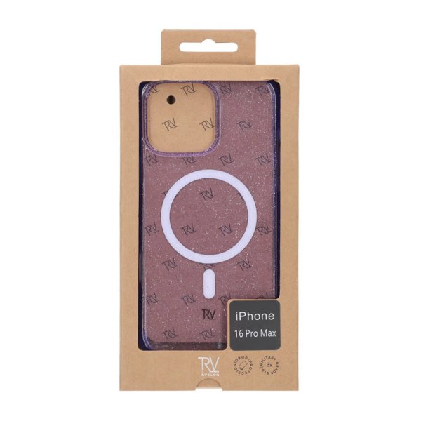 Rvelon iPhone 16 Pro Max Deksel Glitter MagSafe Lilla