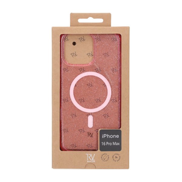 Rvelon iPhone 16 Pro Max Deksel Glitter MagSafe Rosa