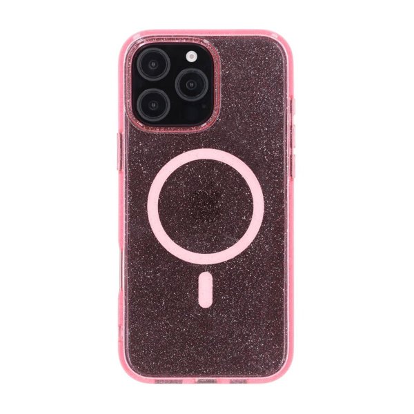 Rvelon iPhone 16 Pro Max Deksel Glitter MagSafe Rosa