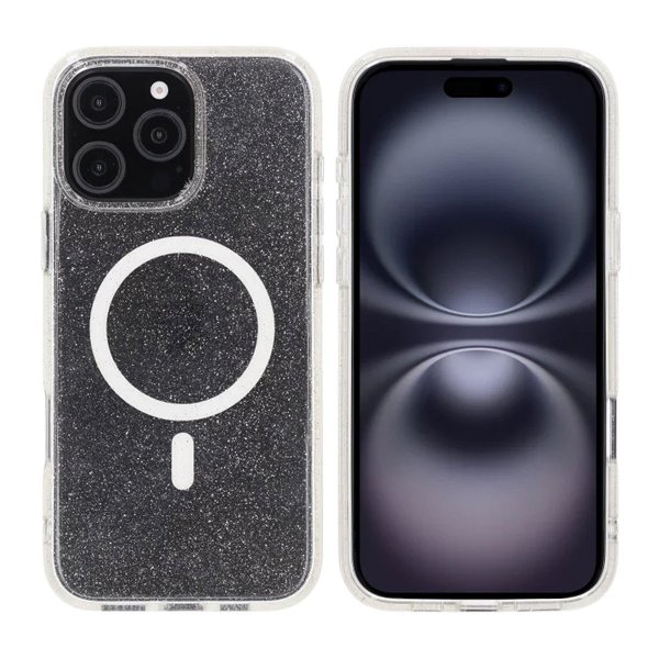 Rvelon iPhone 16 Pro Max Deksel Glitter MagSafe Hvit