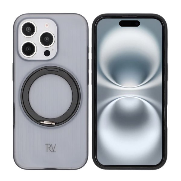 Rvelon iPhone 16 Pro Max Deksel Roterbart Stativ Svart