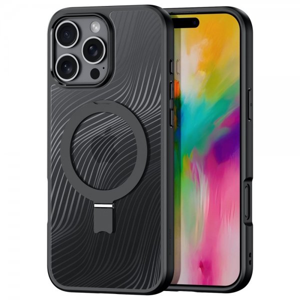 Dux Ducis iPhone 16 Pro Max Deksel Aimo Series MagSafe Kickstand Svart