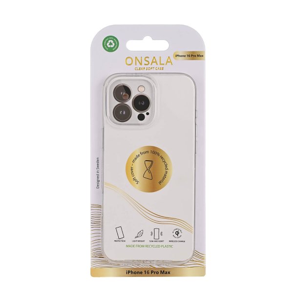 Onsala iPhone 16 Pro Max Deksel Resirkulert TPU Klar