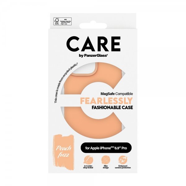 CARE by PanzerGlass iPhone 16 Pro Max Deksel Fashionable MagSafe Peachy