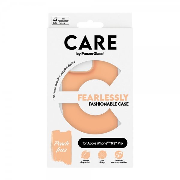 CARE by PanzerGlass iPhone 16 Pro Max Deksel Fashionable Peachy