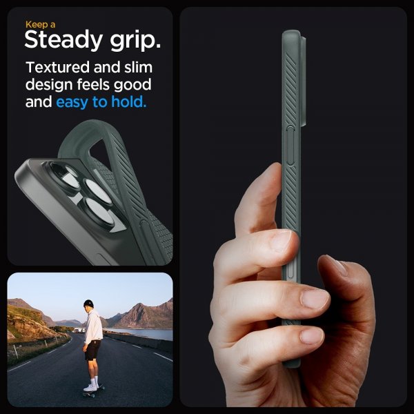 Spigen iPhone 16 Pro Max Deksel Liquid Air Abyss Green